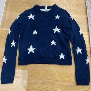 Bluenotes Navy Star Sweater size small